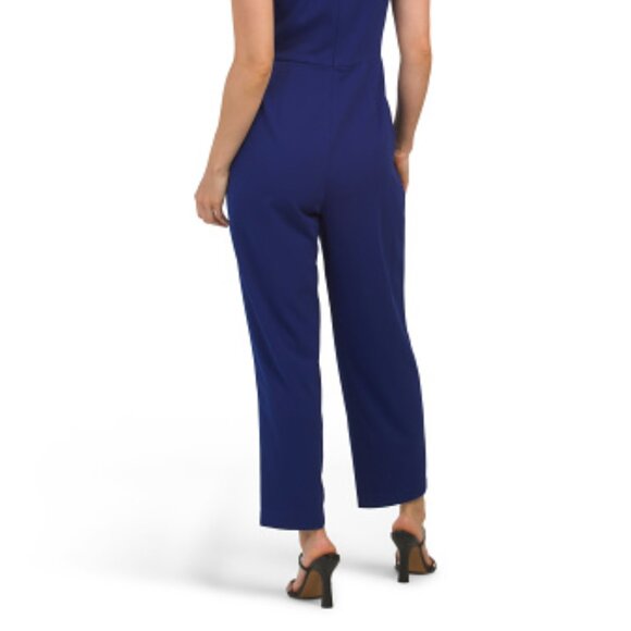 NEW CALVIN KLEIN Asymmetrical Neck Jumpsuit Ultramarine 462mn - Picture 4 of 4